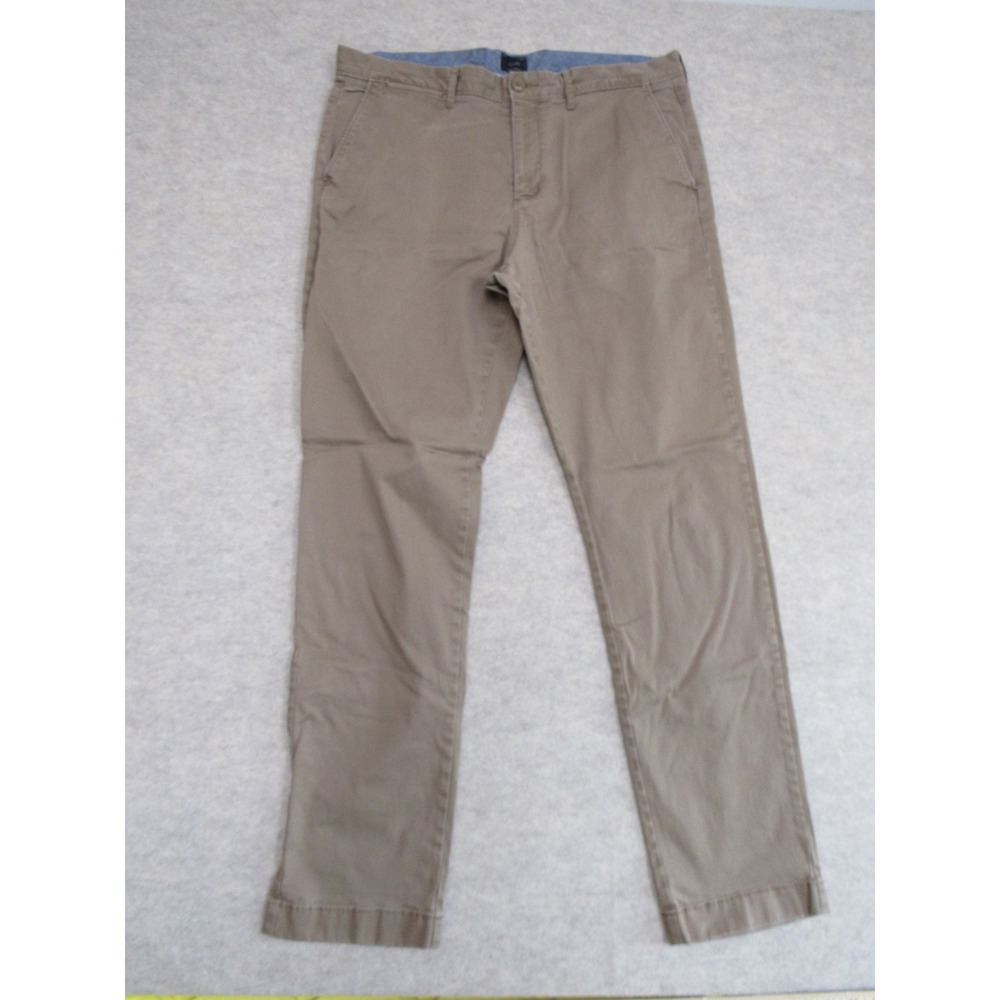 JCrew 770 Straight Fit Chino Pants Mens 34x32 Brown Re-Imagined Stretch Cotton - Picture 2 of 11